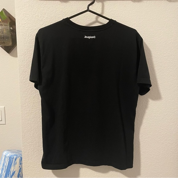 Desigual Arty Face Knit T-Shirt Black - Picture 4 of 4